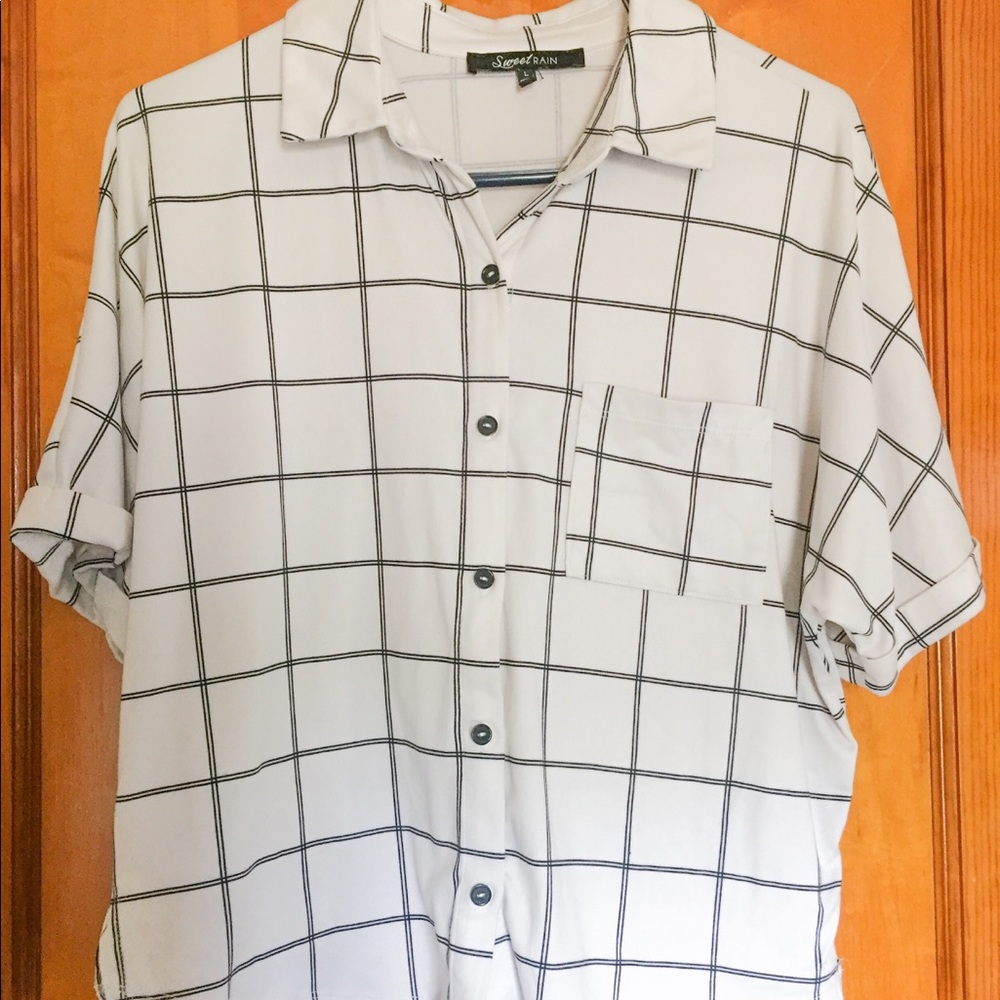 White Button Down Top
